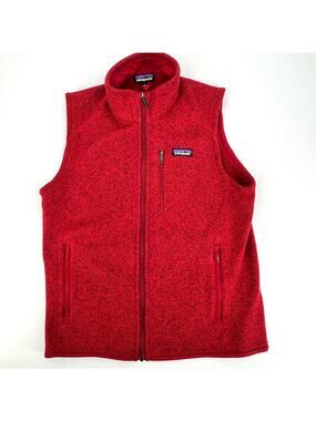 Patagonia Dark Red Mens Better Sweater Vest Full Zip Size M Preowned